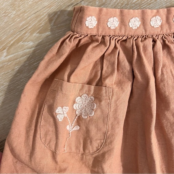 Apolina Girls Cotton Velma Cottagecore Embroidered Top and Skirt Set in Praline - Picture 10 of 13